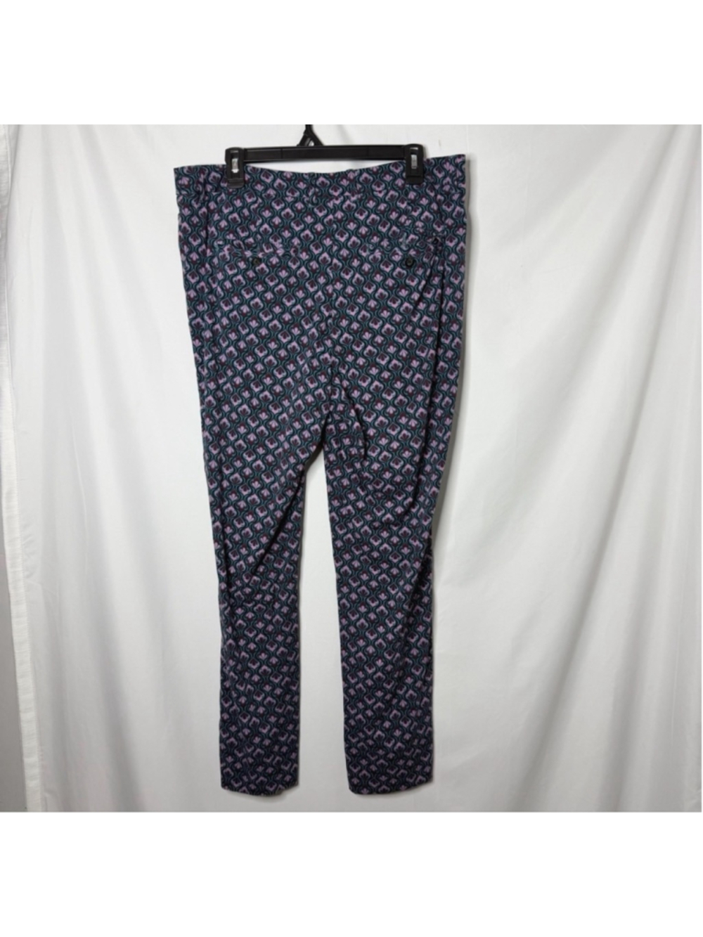 Women's WILDFANG Teal Pink Patterned The Empower Trousers Size 12 - Picture 2 of 7